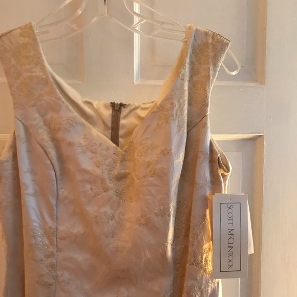 🆕 NWT Elegant Ivory Gown with Gold Metallic thread (Formal or Wedding Dress) - Picture 9 of 11